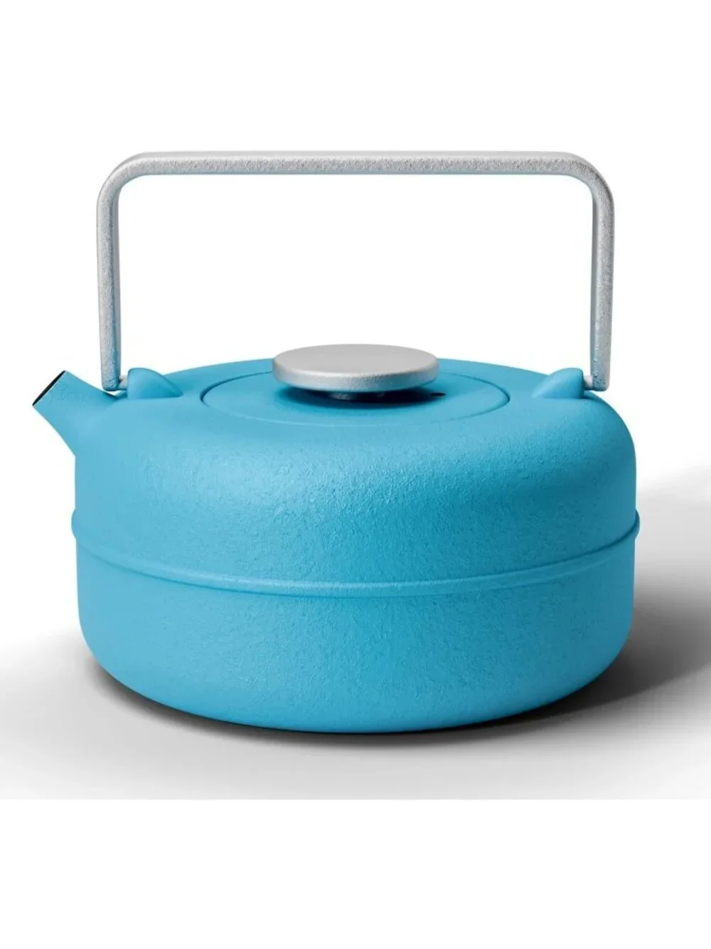 Blue Cast Iron Kitchen Tea pot With Infuser 27oz Enameled Stovetop Kettles